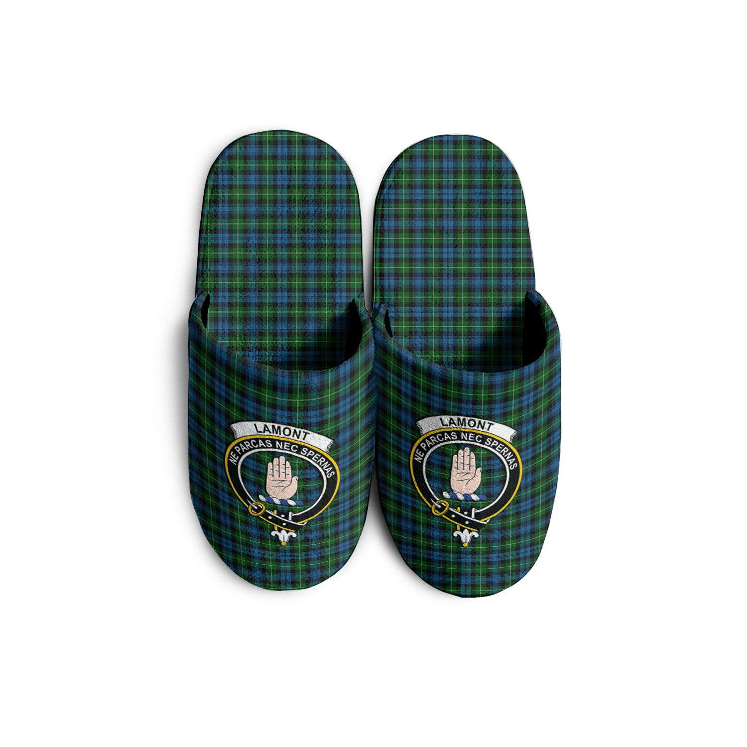 Lamont Tartan Home Slippers with Family Crest - Tartanvibesclothing