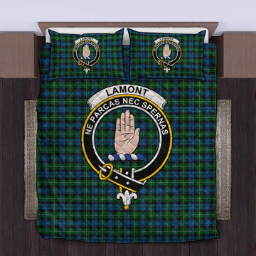 Lamont Tartan Quilt Bed Set with Family Crest