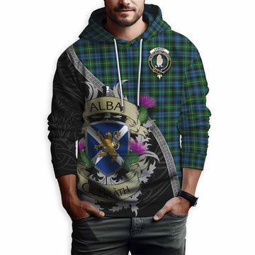 Lamont Tartan Family Crest Hoodie Lion Rampant Royal Thistle Shield Celtic Inspired Pullover Hoodie - Tartan Vibes Clothing
