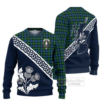 Lamont Tartan Ugly Sweater Featuring Thistle and Scotland Map