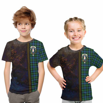 Lamont Tartan Family Crest Kid T-Shirt Alba Gu Brath Be Brave Lion Ancient Style Youth XL Size14 - Tartan Vibes Clothing