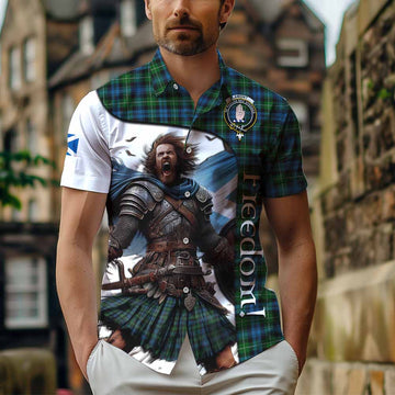 Lamont Crest Tartan Short Sleeve Button Shirt Inspired by the Freedom of Scottish Warrior