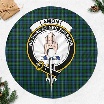 Lamont Tartan Christmas Tree Skirt with Family Crest