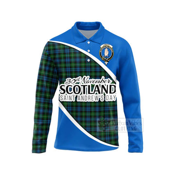 Lamont Family Crest Tartan Long Sleeve Polo Shirt Celebrate Saint Andrew's Day in Style