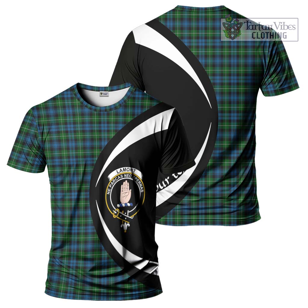 Tartan Vibes Clothing Lamont Tartan T-Shirt with Family Crest Circle Style