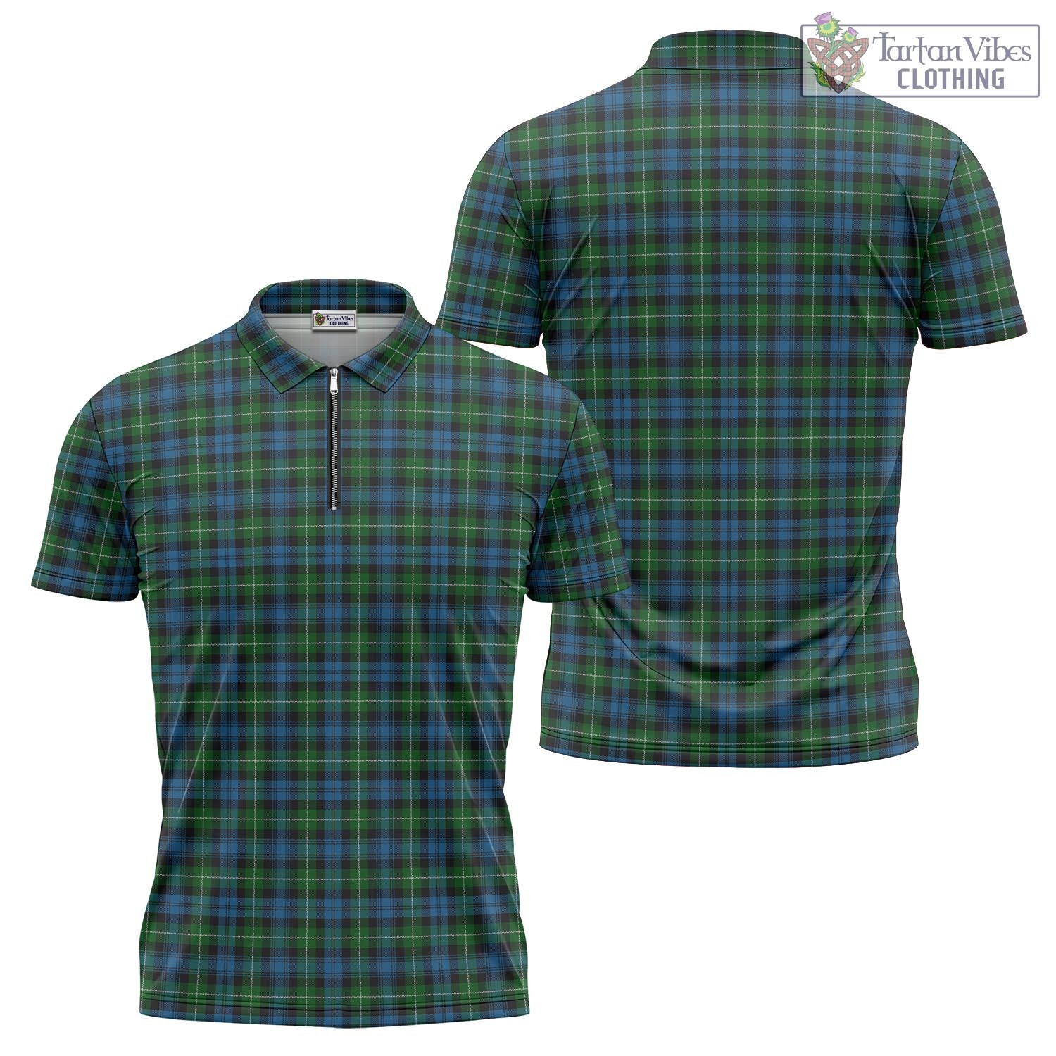 Tartan Vibes Clothing Lamont Tartan Zipper Polo Shirt