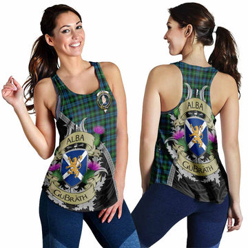 Lamont Tartan Family Crest Women's Racerback Tanks Lion Rampant Royal Thistle Shield Celtic Inspired 4XL - Tartan Vibes Clothing