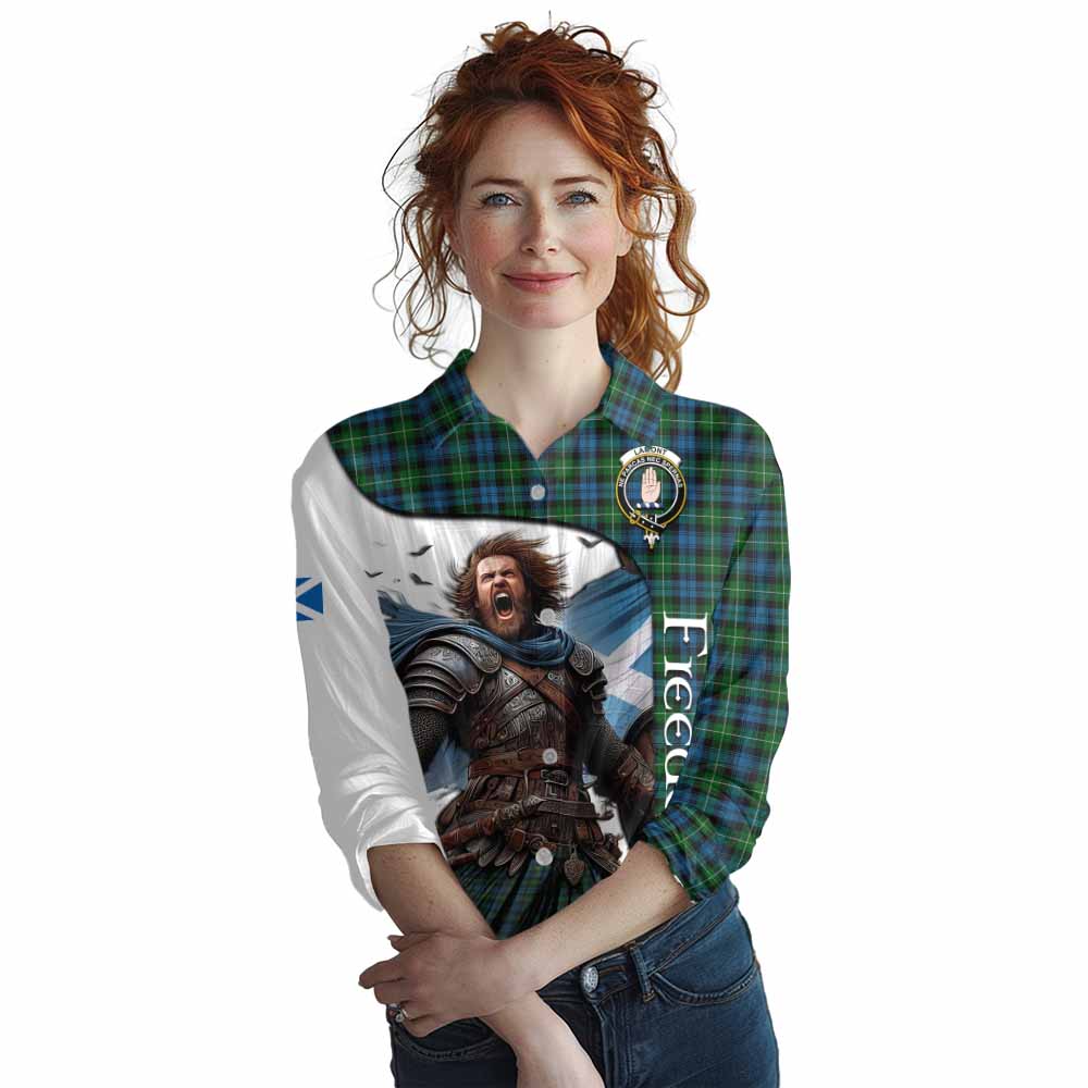 Tartan Vibes Clothing Lamont Crest Tartan Women's Casual Shirt Inspired by the Freedom of Scottish Warrior