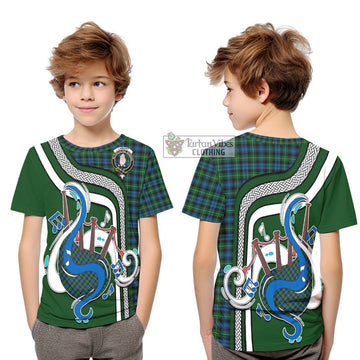 Lamont Tartan Kid T-Shirt with Epic Bagpipe Style