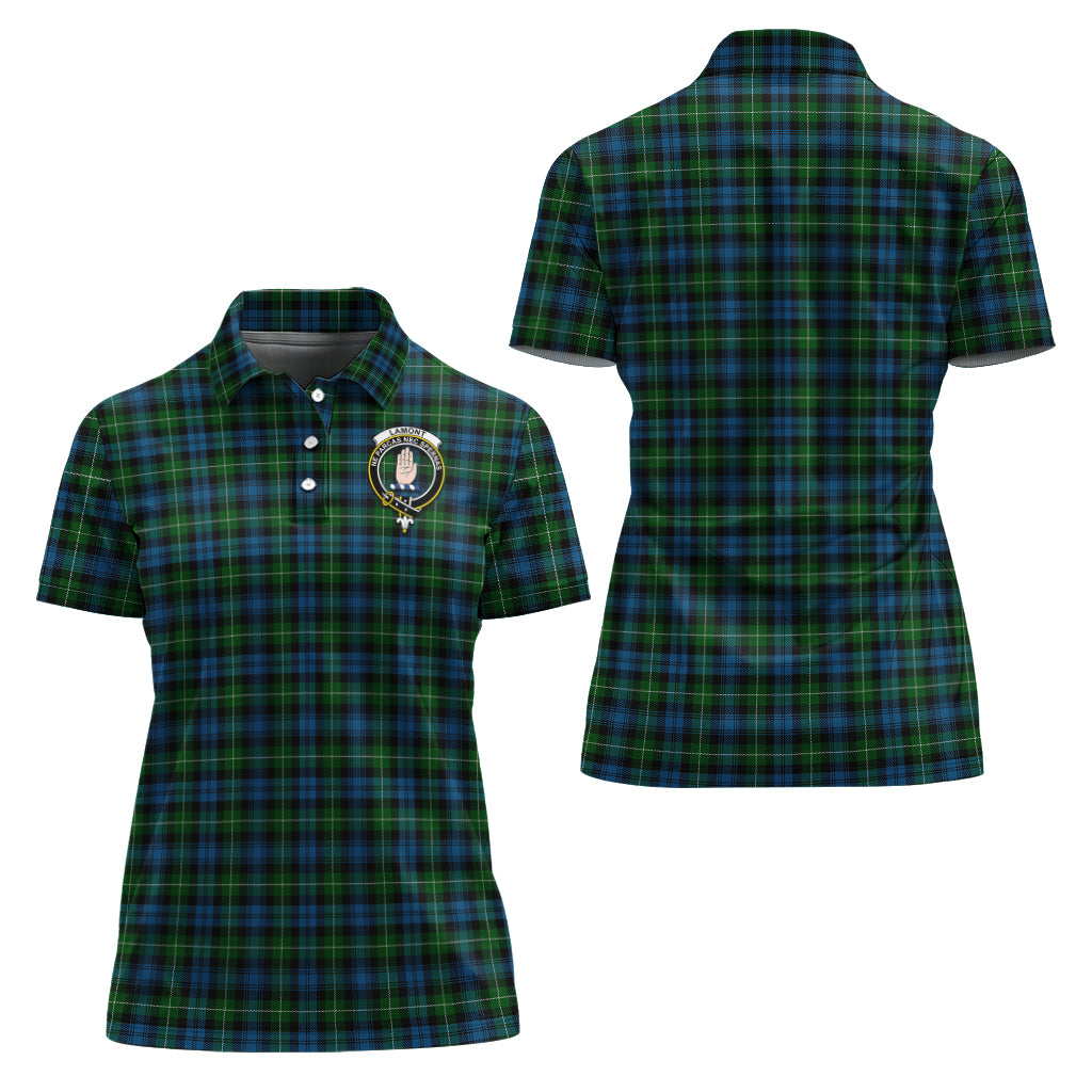 lamont-tartan-polo-shirt-with-family-crest-for-women