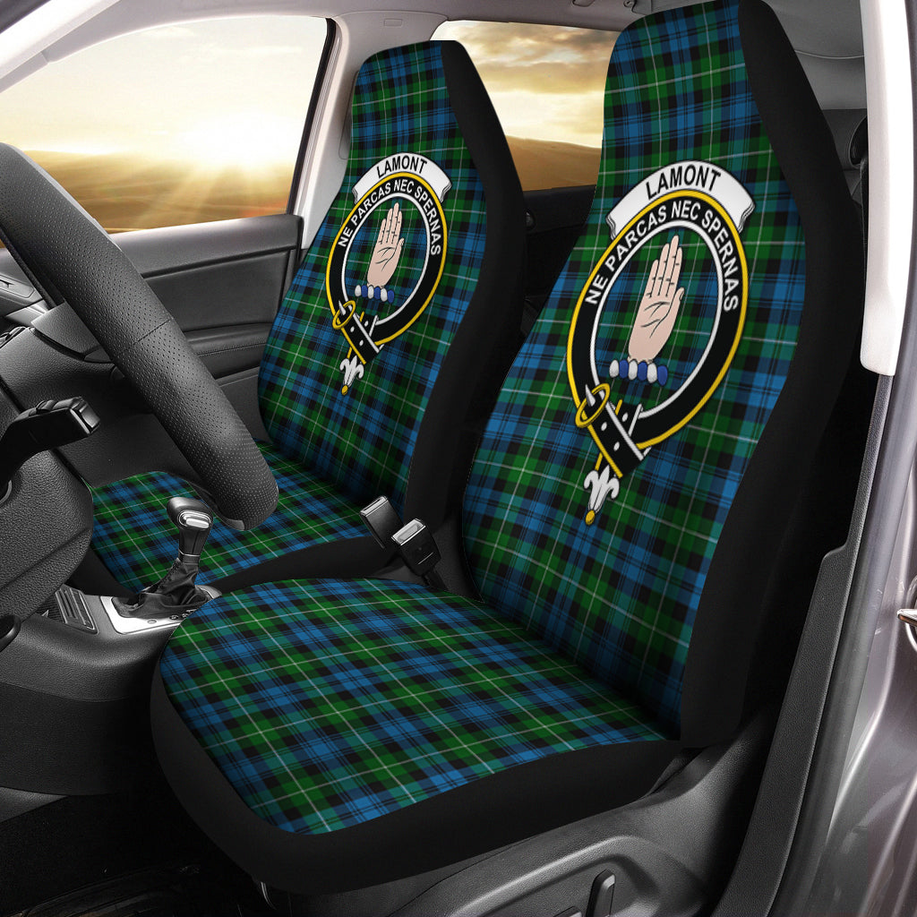 Lamont Tartan Car Seat Cover with Family Crest One Size - Tartanvibesclothing