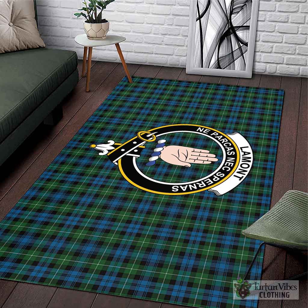 Tartan Vibes Clothing Lamont Tartan Area Rug with Family Crest