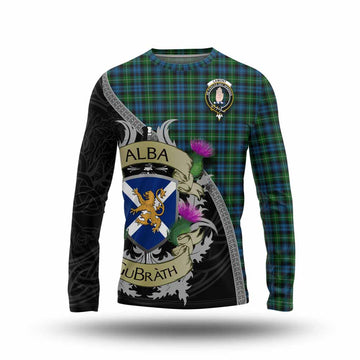 Lamont Tartan Family Crest Long Sleeve T-Shirt Lion Rampant Royal Thistle Shield Celtic Inspired Unisex - Tartan Vibes Clothing