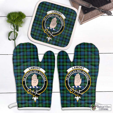 Lamont Tartan Combo Oven Mitt & Pot-Holder with Family Crest