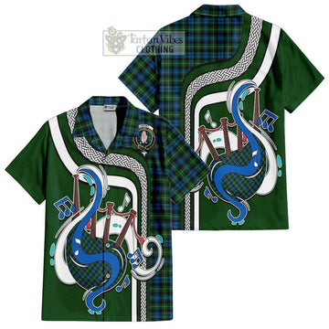 Lamont Tartan Short Sleeve Button Shirt with Epic Bagpipe Style