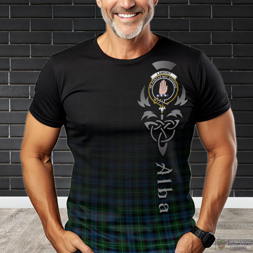 Tartan Vibes Clothing Lamont Tartan T-Shirt Featuring Alba Gu Brath Family Crest Celtic Inspired