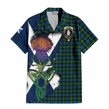 Lamont Tartan Family Crest Hawaiian Shirt Scottish Thistle Celtic Inspired Kid - Tartan Vibes Clothing