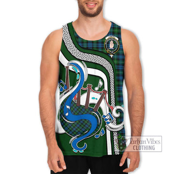 Lamont Tartan Men's Tank Top with Epic Bagpipe Style