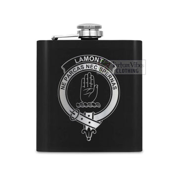 Lamont Crest Hip Flask Set 7oz Black Stainless Steel with A Gift Box