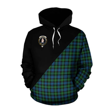 Lamont Tartan Cotton Hoodie with Family Crest and Military Logo Style