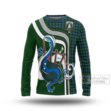 Lamont Tartan Long Sleeve T-Shirt with Epic Bagpipe Style