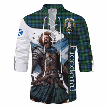 Lamont Crest Tartan Ghillie Kilt Shirt Inspired by the Freedom of Scottish Warrior