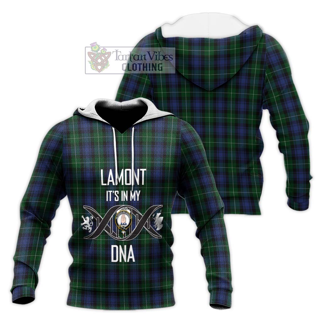 Tartan Vibes Clothing Lamont #2 Tartan Knitted Hoodie with Family Crest DNA In Me Style