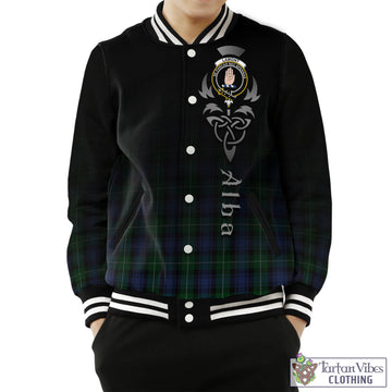 Lamont #2 Tartan Baseball Jacket Featuring Alba Gu Brath Family Crest Celtic Inspired