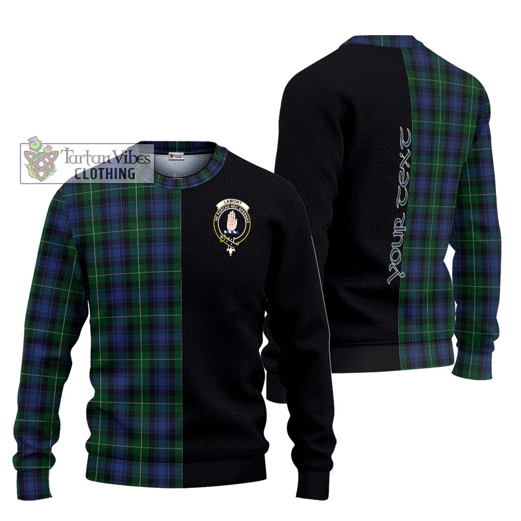 Tartan Vibes Clothing Lamont #2 Tartan Knitted Sweater with Family Crest and Half Of Me Style