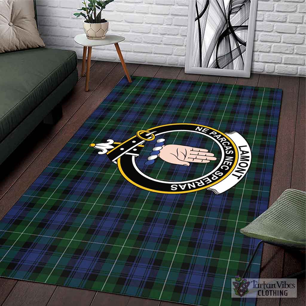 Tartan Vibes Clothing Lamont #2 Tartan Area Rug with Family Crest