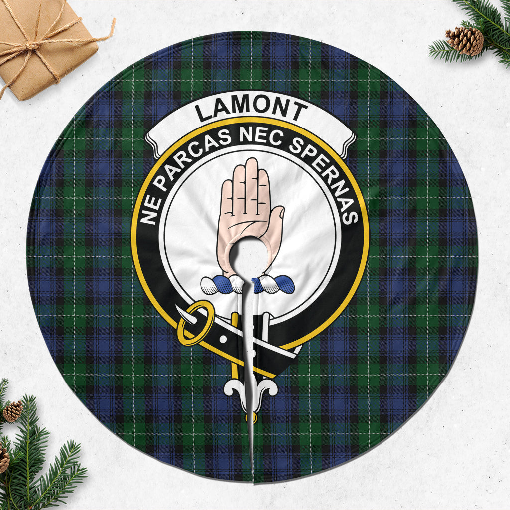 Lamont #2 Tartan Christmas Tree Skirt with Family Crest - Tartanvibesclothing