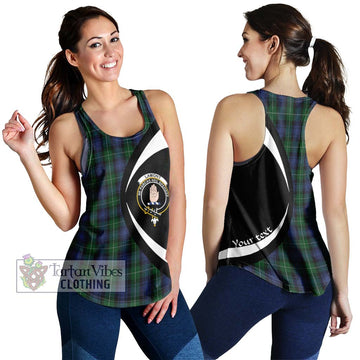 Lamont #2 Tartan Women's Racerback Tanks with Family Crest Circle Style