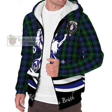 Lamont #2 Tartan Sherpa Hoodie with Alba Gu Brath Regal Lion Emblem