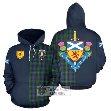 Lamont #2 Tartan Hoodie with Scottish Lion Royal Arm Half Style