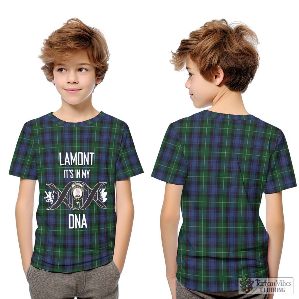 Tartan Vibes Clothing Lamont #2 Tartan Kid T-Shirt with Family Crest DNA In Me Style