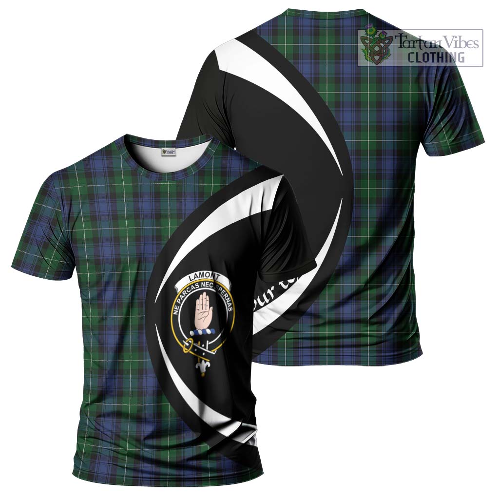 Tartan Vibes Clothing Lamont #2 Tartan T-Shirt with Family Crest Circle Style