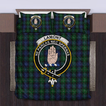 Lamont #2 Tartan Quilt Bed Set with Family Crest