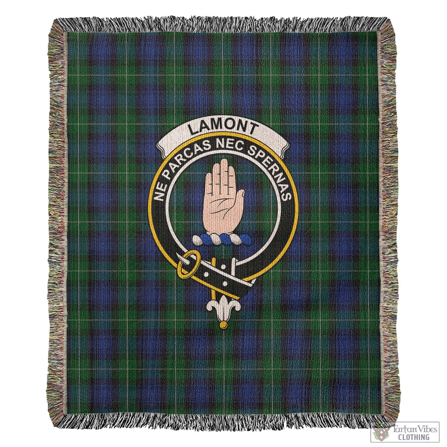 Tartan Vibes Clothing Lamont #2 Tartan Woven Blanket with Family Crest