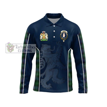 Lamont #2 Tartan Long Sleeve Polo Shirt with Family Crest and Lion Rampant Vibes Sport Style