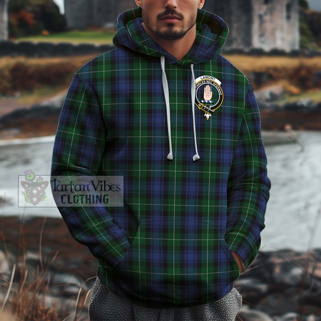 Tartan Vibes Clothing Lamont #2 Tartan Cotton Hoodie with Family Crest