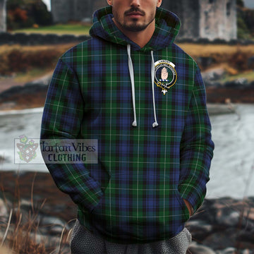 Lamont #2 Tartan Cotton Hoodie with Family Crest