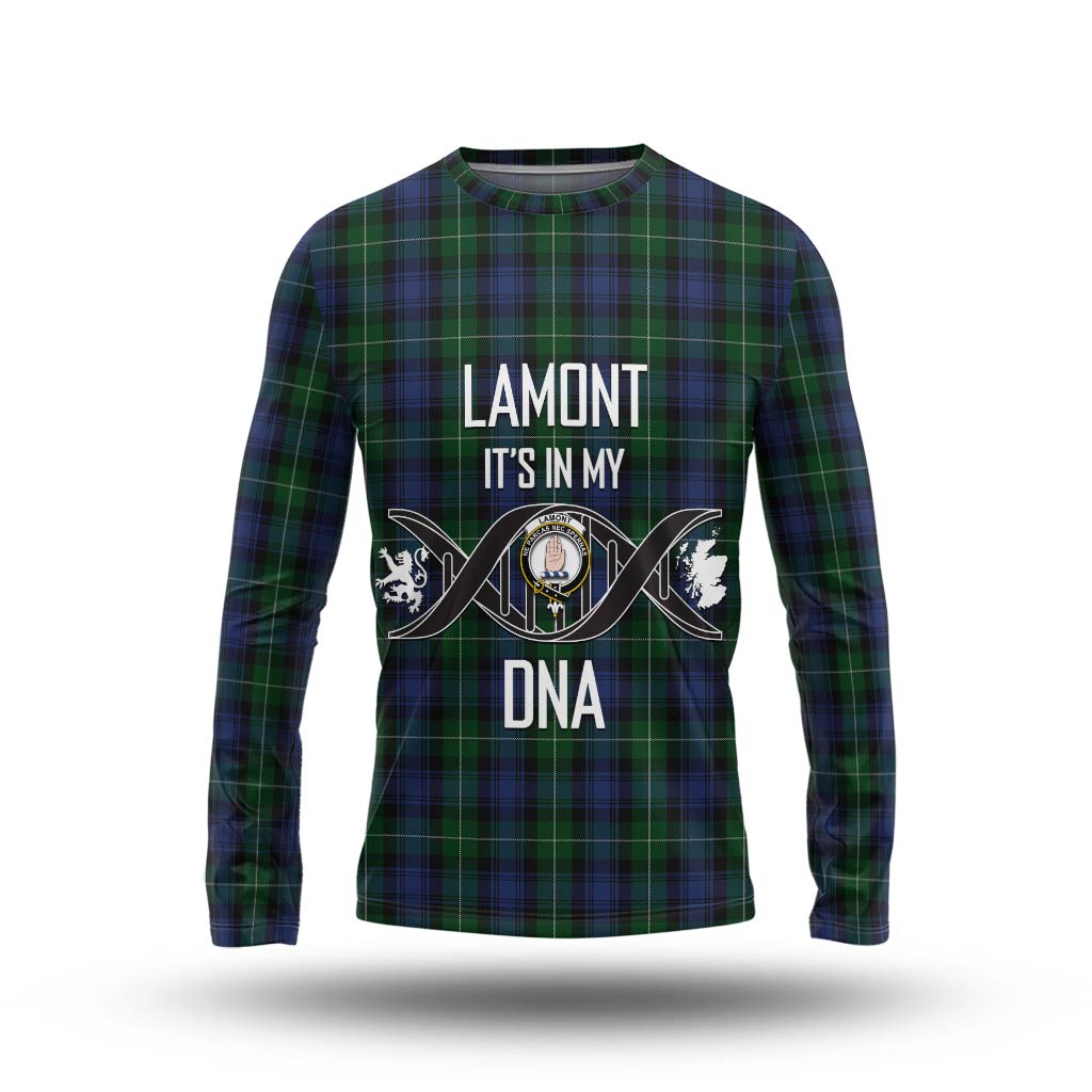 Tartan Vibes Clothing Lamont #2 Tartan Long Sleeve T-Shirt with Family Crest DNA In Me Style