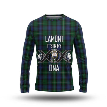 Lamont #2 Tartan Long Sleeve T-Shirt with Family Crest DNA In Me Style