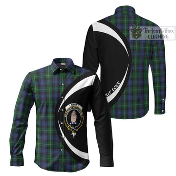 Lamont #2 Tartan Long Sleeve Button Up with Family Crest Circle Style