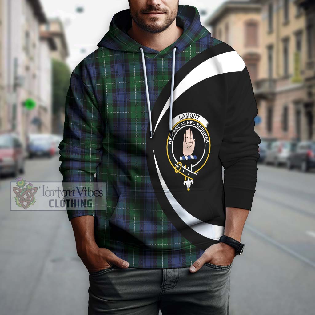 Tartan Vibes Clothing Lamont #2 Tartan Hoodie with Family Crest Circle Style