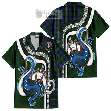 Lamont #2 Tartan Short Sleeve Button Shirt with Epic Bagpipe Style