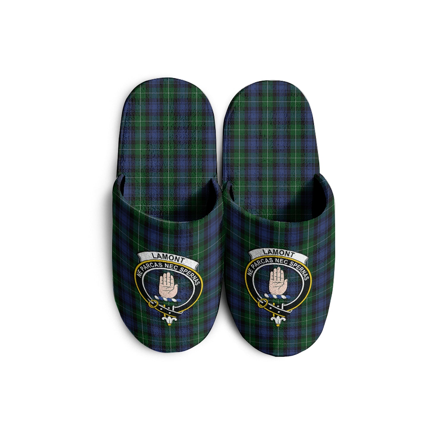 Lamont #2 Tartan Home Slippers with Family Crest - Tartanvibesclothing Shop