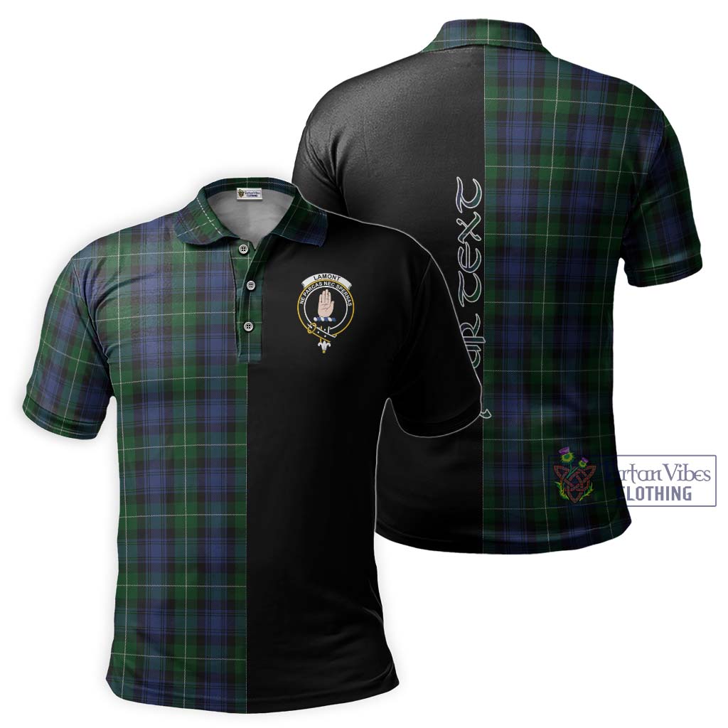 Tartan Vibes Clothing Lamont #2 Tartan Polo Shirt with Family Crest and Half Of Me Style