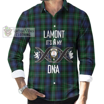 Lamont #2 Tartan Long Sleeve Button Shirt with Family Crest DNA In Me Style