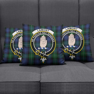 Lamont #2 Tartan Pillow Cover with Family Crest